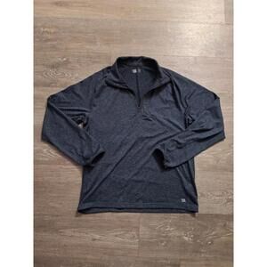 VRST Mens Accelerate Warm 1/2 Zip Pullover Pocket Sweater Blue Stretch Athletic